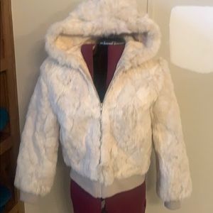 Real 💯 cream rabbit fur jacket